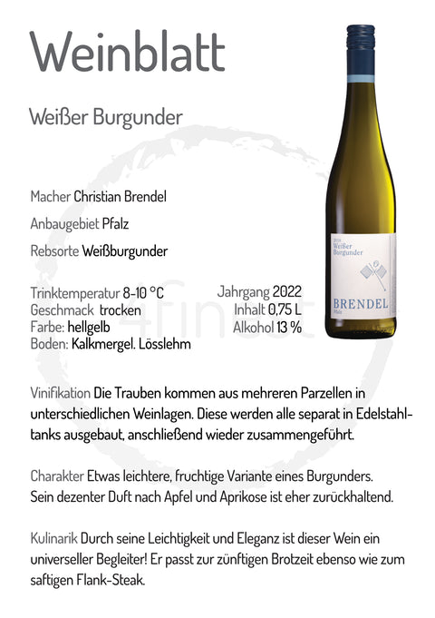Brendel Weine | Weißer Burgunder | Pfalz | 6er Karton