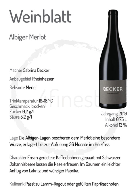 Becker Weine | Albiger Merlot | Rheinhessen | 6er Karton