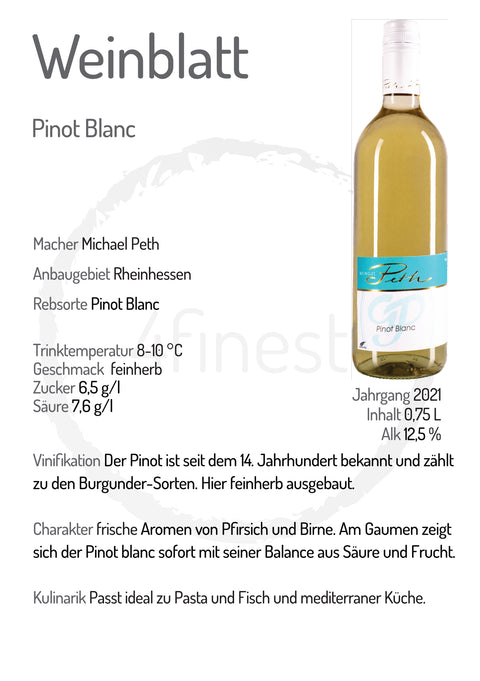 Peth Weine | Pinot Blanc | Rheinhessen | 6er Karton