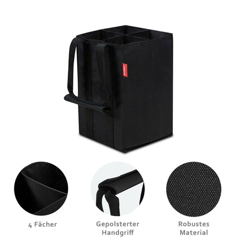 Tragetasche für 4 Flaschen Achilles™, schwarz