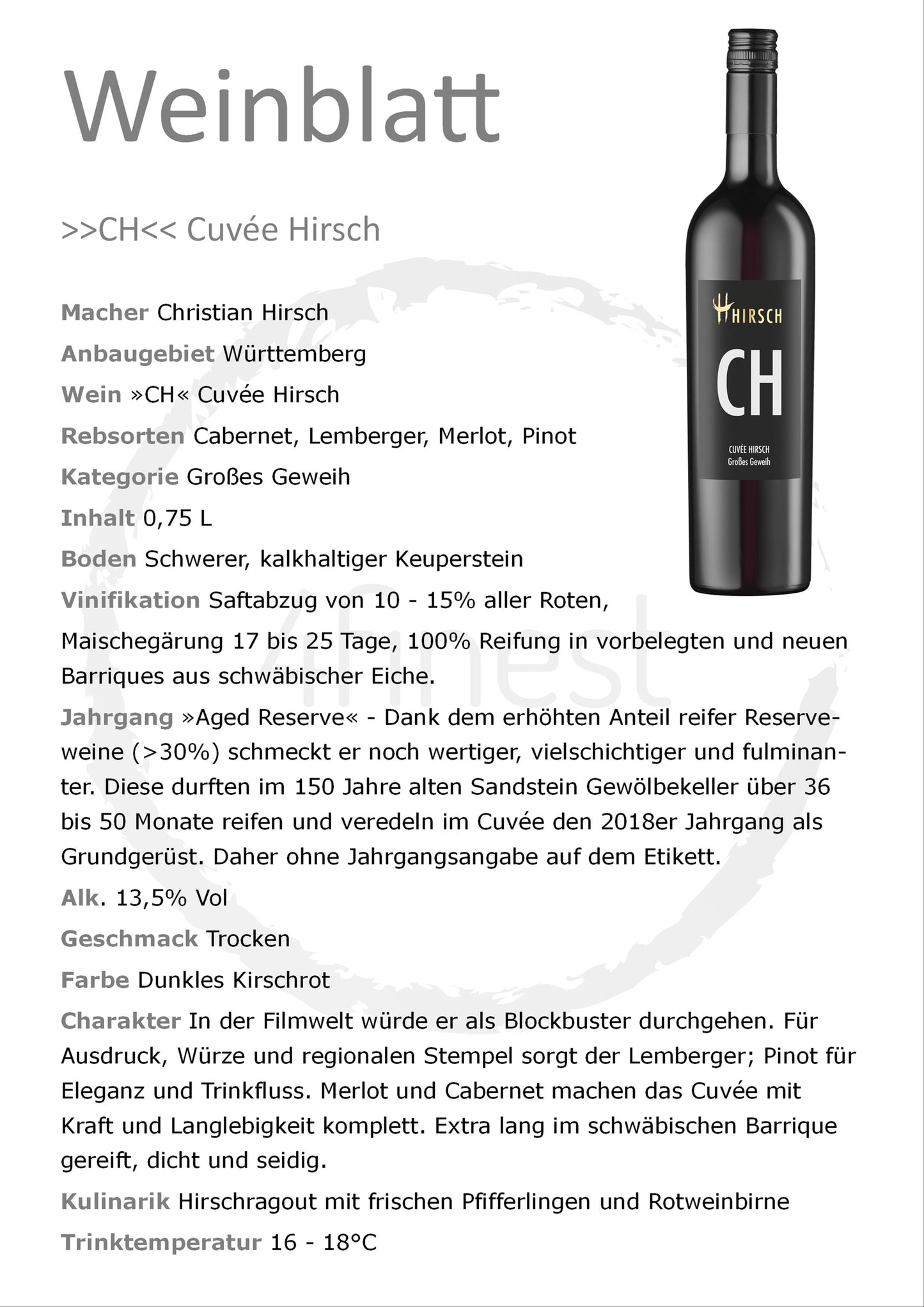 Hirsch Weine | Cuvée Hirsch | 6er Karton