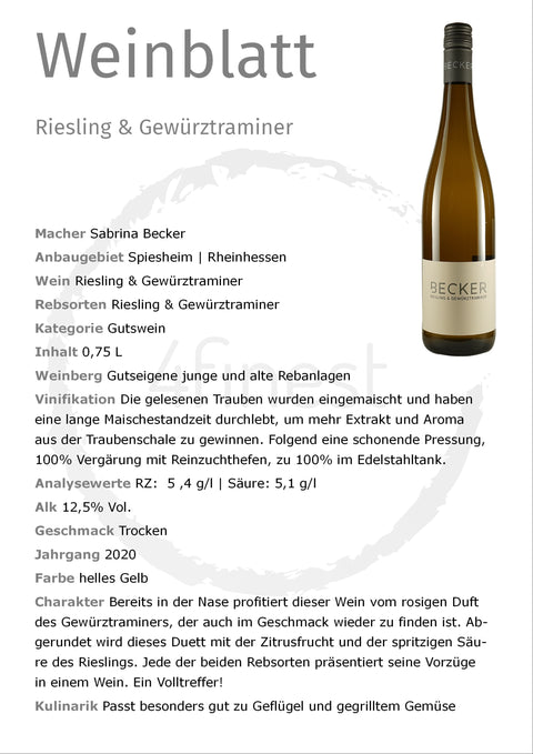 Becker Weine | Riesling & Gewürztraminer | Rheinhessen | 6er Karton