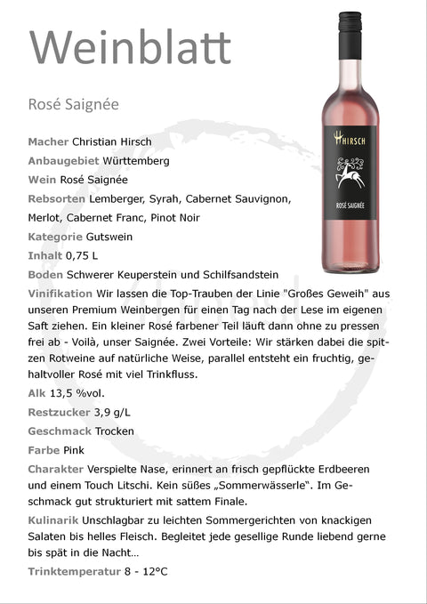Hirsch Weine | Rosé Saigneé | Württemberg | 6er Karton