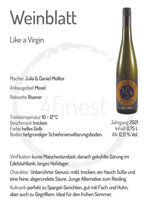 Stairs n´Roses Weine | Like a Virgin | Mosel | 6er Karton