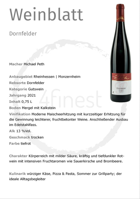 Peth Weine | Dornfelder | Rheinhessen | 6er Karton