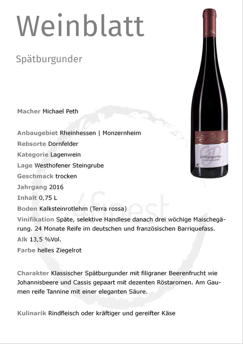 Peth Weine | Spätburgunder | Rheinhessen | 6er Karton