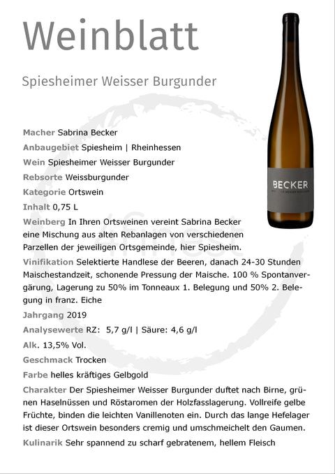Becker Weine | Weissburgunder | Rheinhessen | 6er Karton
