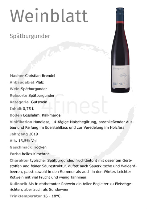 Brendel Weine | Spätburgunder | Pfalz | 6er Karton