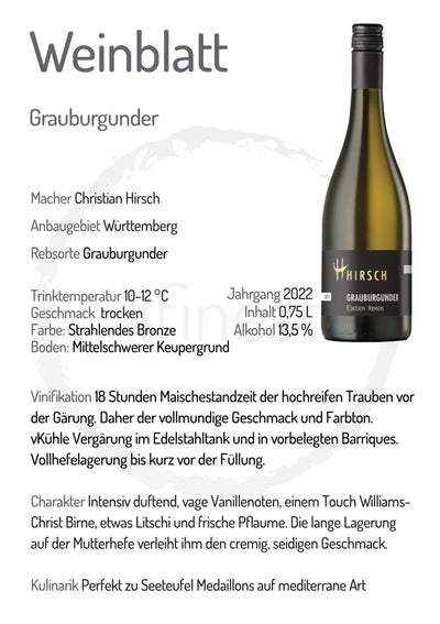 Hirsch Weine | GRAUBURGUNDER »Edition Junior« | 6er Karton