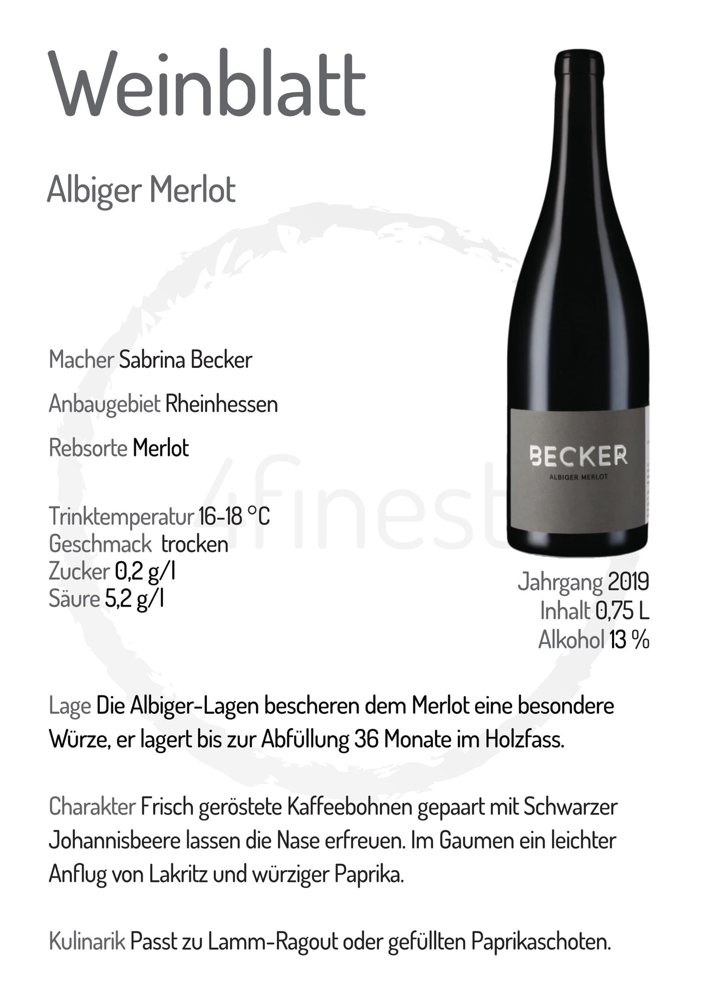 Becker Weine | Albiger Merlot | 6er Karton