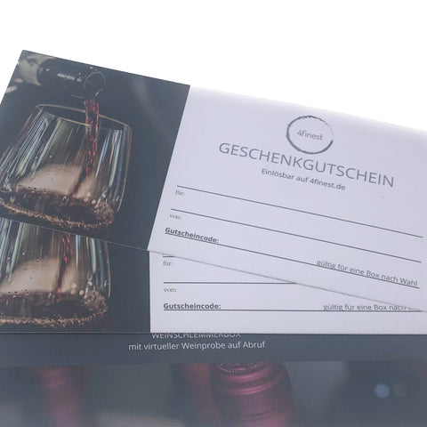 Geschenk Gutschein für eine Sofa-Weinprobe