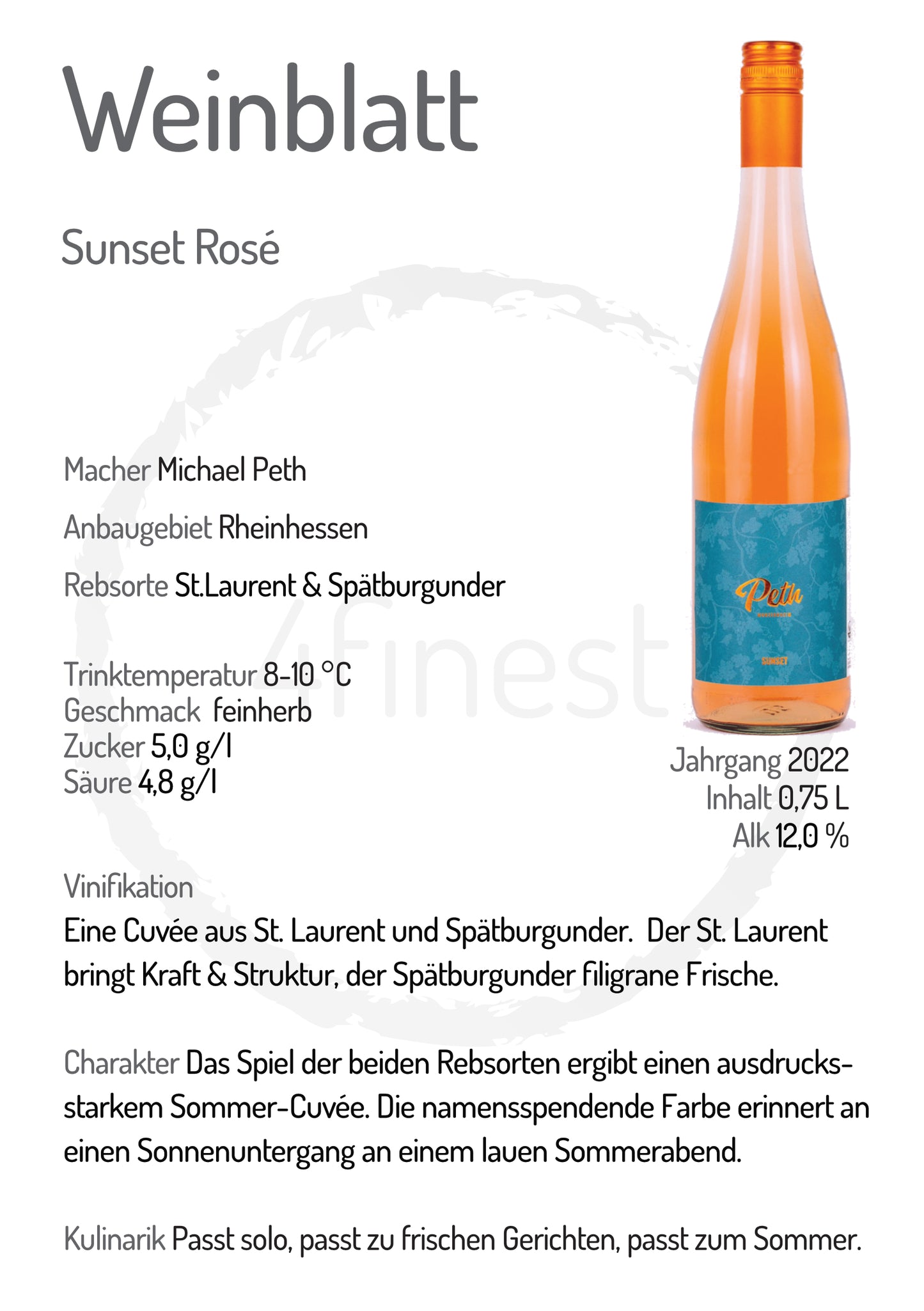 Peth Weine  | Sunset Rosé | 6er Karton