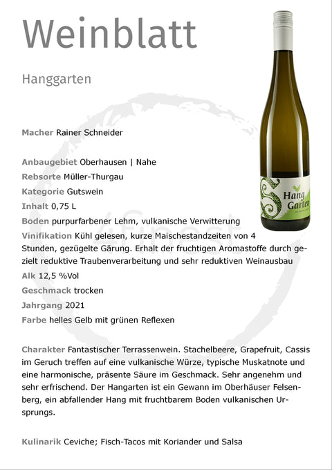 Stein Weine | Hanggarten | Nahe | 6er Karton