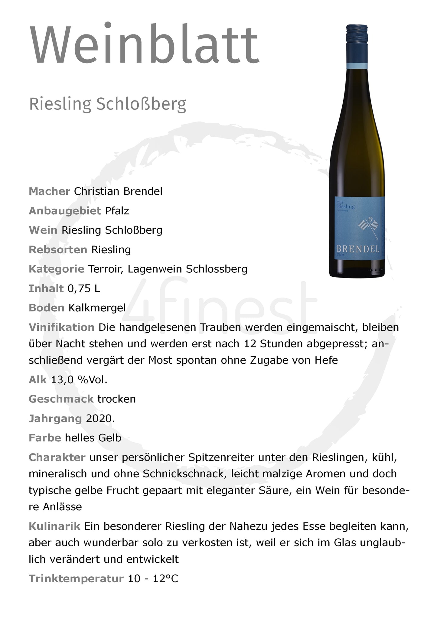 Brendel | Riesling Schlossberg | 6er Karton