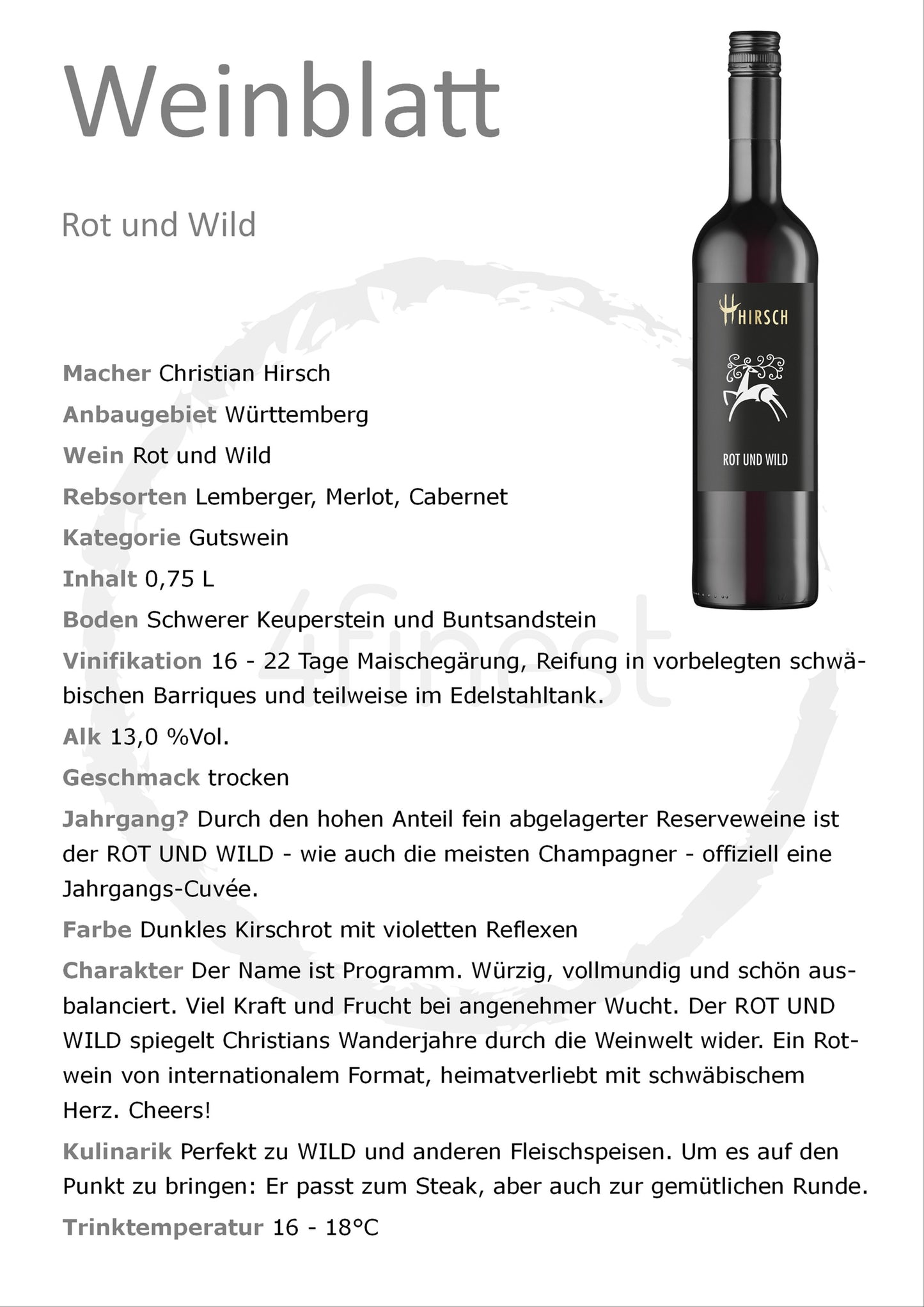 Hirsch Weine | Rot und Wild | 6er Karton